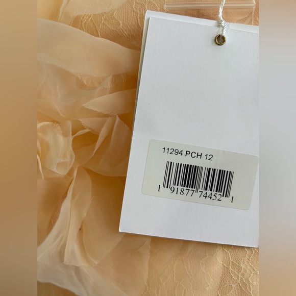 Mac Duggal 11294 Halter Neck Flowy Petal A-Line Mini Dress NWT Peach - Picture 7 of 8